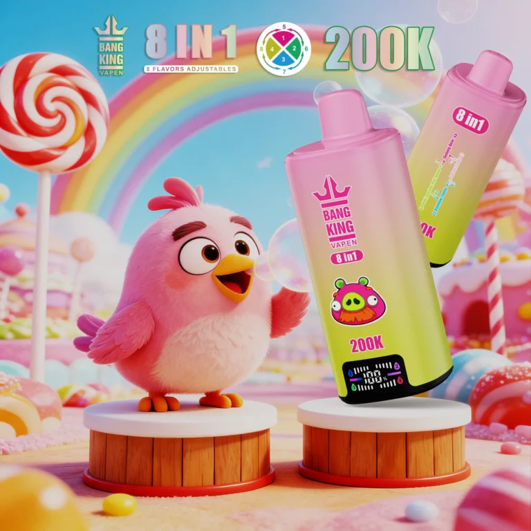 A Bang King 200K 8 az 1-ben ízű, Angry Birds ihlette dizájnt kínál