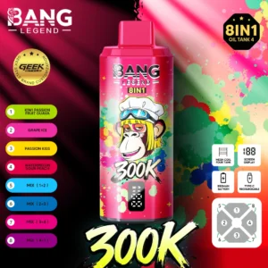 Bang Legend Geek 300K Eldobható Vape - 8 az 1-ben íz