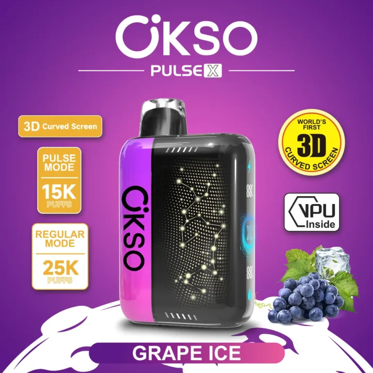 OKSO 25K Puffs PULSE X 3D ívelt LED képernyő újratölthető eldobható vape