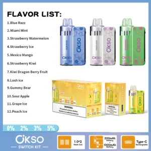 OKSO Switch Pod Vape Kit 50k Fújás Kettős Üzemmód Állítható