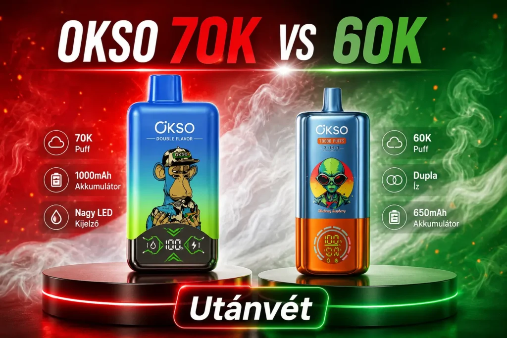 OKSO eldobható vape összehasonlítás – 70K és 60K modell