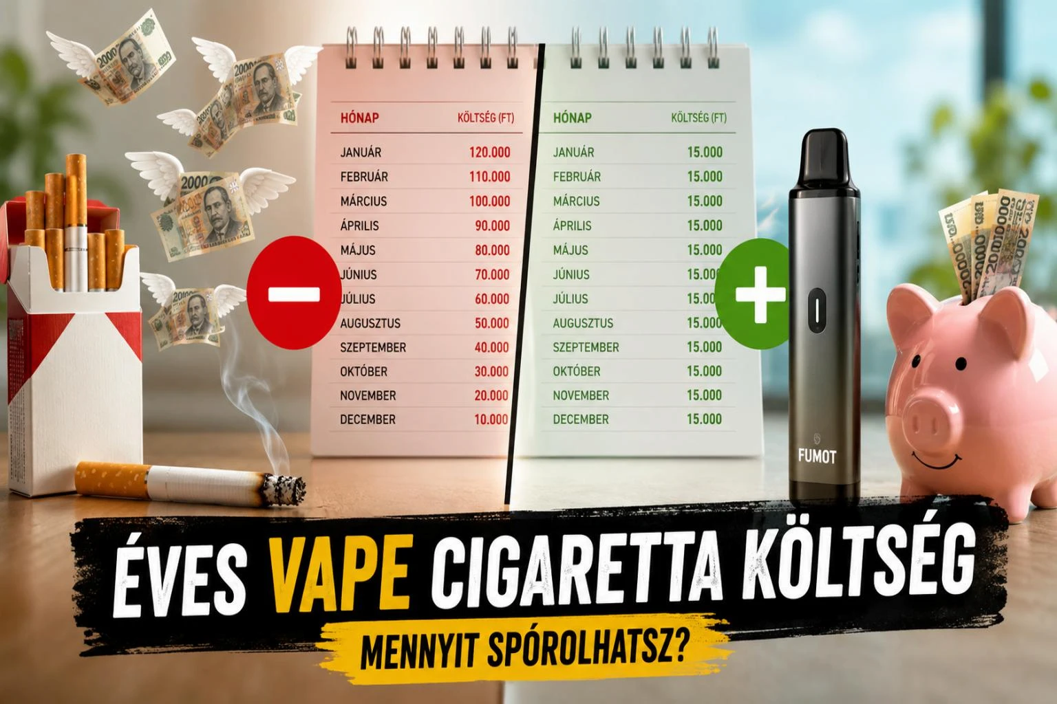 Éves vape cigaretta költség összehasonlítás – megtakarítás pénztárcával és vape eszközzel