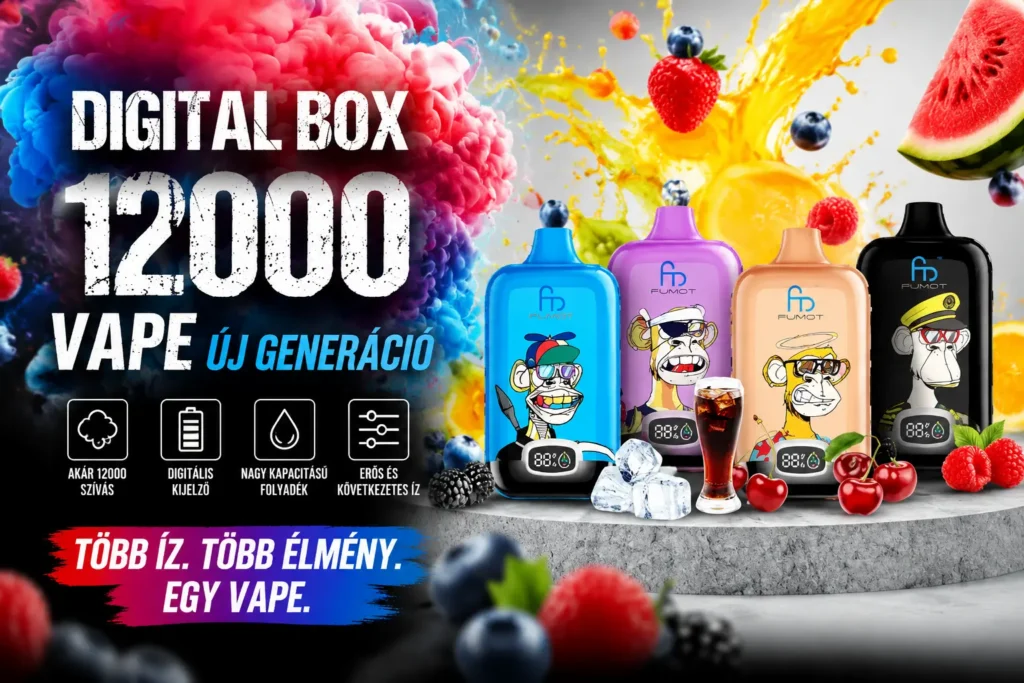 Fumot Digital Box 12000 – LED kijelzős eldobható vape
