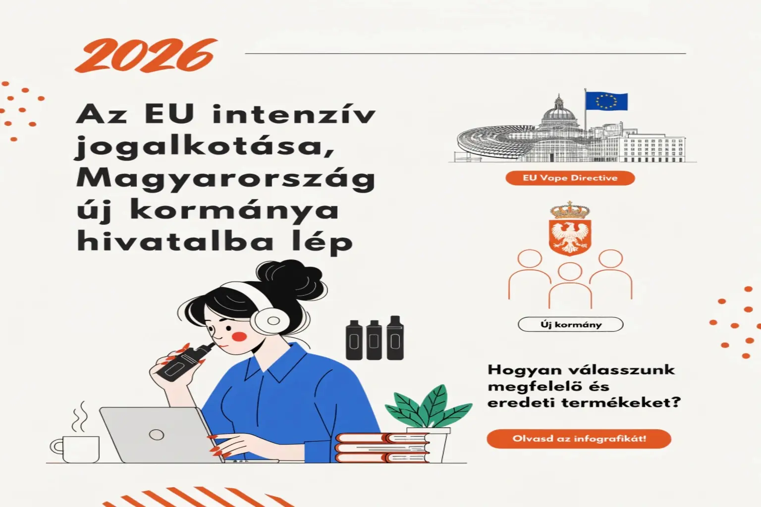 2026-os e-cigaretta iparági trendek: Az EU intenzív jogalkotása, Magyarország új kormánya hivatalba lép, hogyan válasszunk megfelelő és eredeti termékeket?