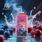 Fumot Leopard 40000 Blueberry Cherry Cranberry: triple berry blend, 40000 puffs, 700mAh Type-C, dual mesh coil, digital display, 0-5% nicotine.