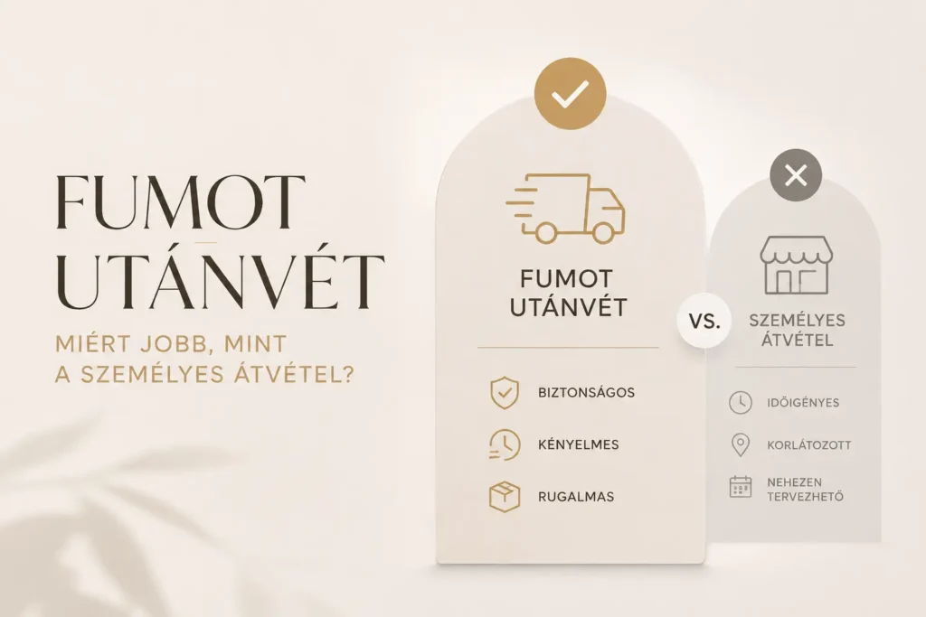 Fumot utánvét előnyök – összehasonlítás a személyes átvétellel