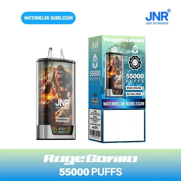 Buy JNR Rage Gorilla 55000 Puffs Disposable Vape in Watermelon Bubblegum . Features 42ml e-oil, dual mesh & smart screen. Australia shipping!